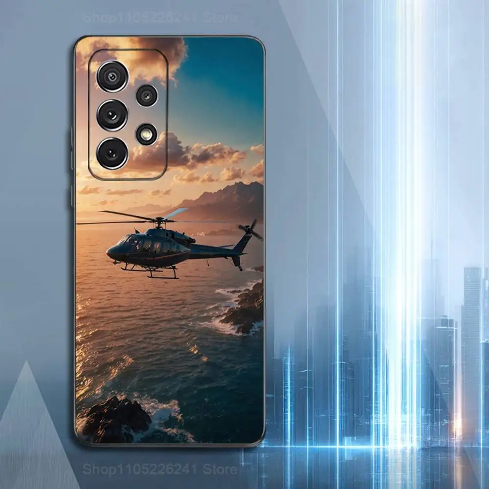 Чехол для телефона с вертолетом Aircraft Art для Samsung S9, S10, S20, S10, S21, S25, S24, S23, Ultra,FE, Plus,Lite, мягкий силиконовый черный чехол