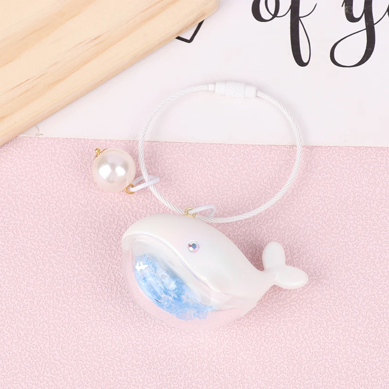 Funny Dolphin Keychain With Liquid For Car Keys Kawaii Whale House Pendant Keyring Girls Handbag Key Chains Jewelry Gifts