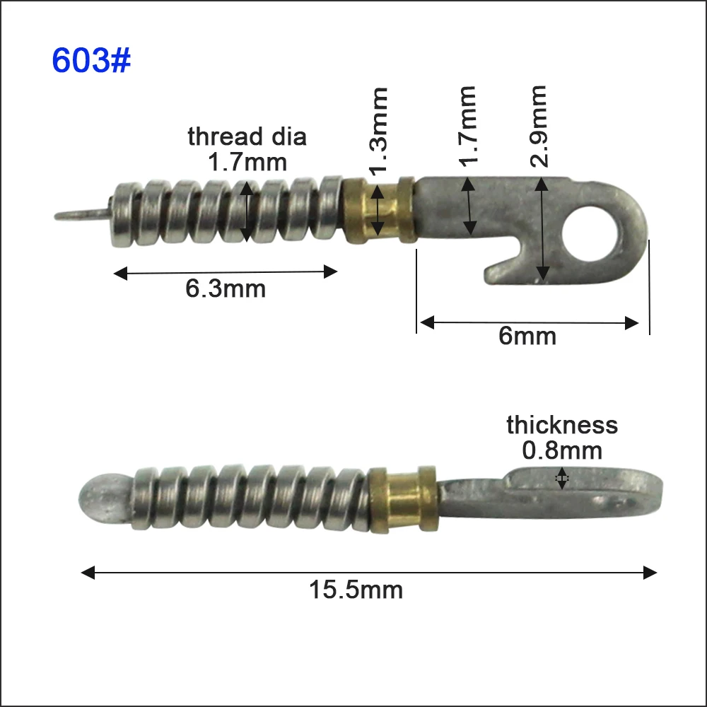 100pcs 0.8mm Thick Eyeglasses Spring Insert Glasses Repairing Flex Temples Optical Frame Broken Replacement Part 603#