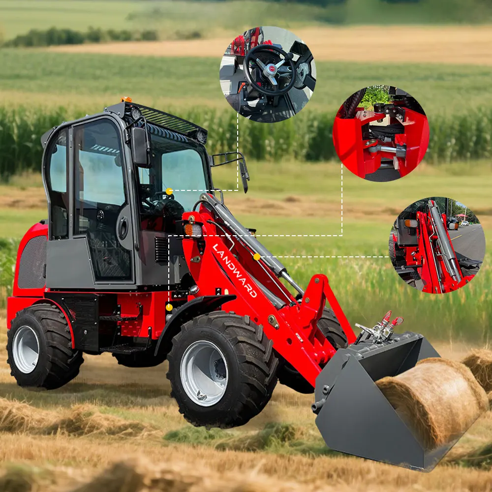 

CE Wheel Loader With Optional Cab Europe Agricultural Mini Loader Yunnei/Kubota Engine Diesel Loader 1 Ton Wheel Loader Custom