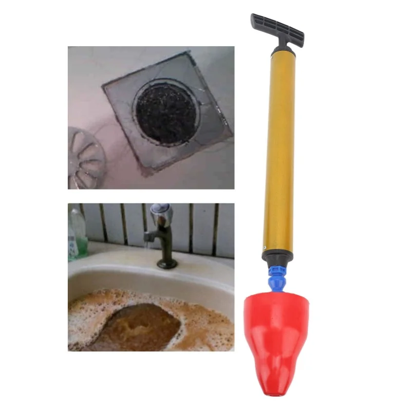 

D5 Toilet Plunger High Pressure Toilet Drain Clog Remover Tool Powerful Toilet Air Plunger For Clogged Pipe Floor Drain Bathroom