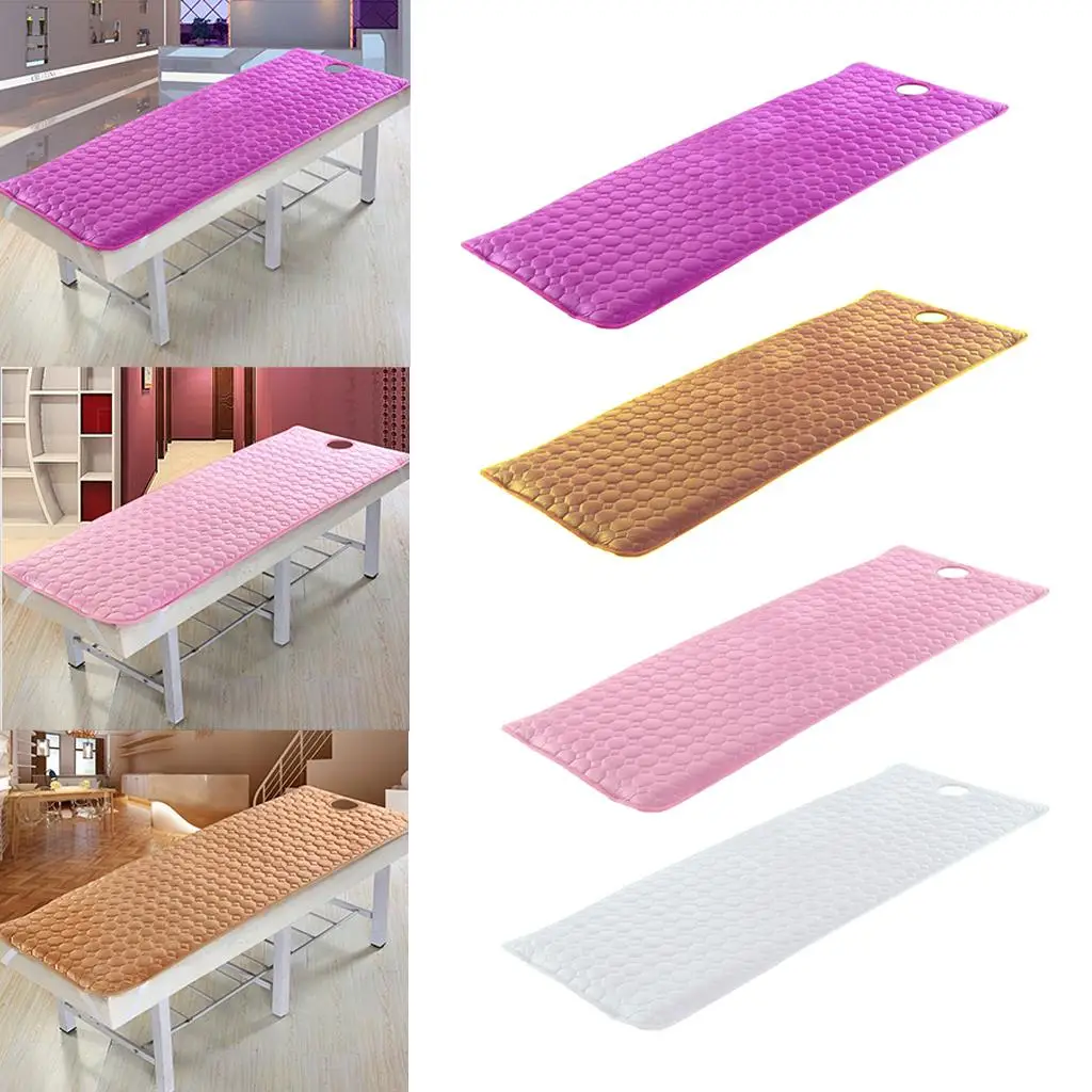 Spa Massage Table Bed Cover Mattress Pad with Face Hole for Salon Beauty (Anti Slip with Elastic Fix Bands on four Angles )