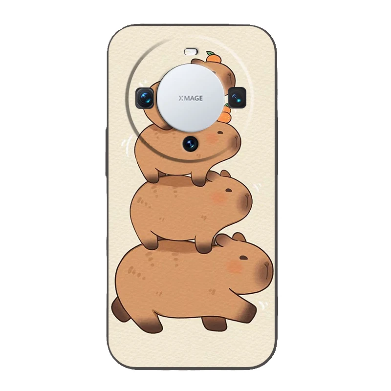 Cartoon Capybara Phone Case Cover for Huawei Mate 60 Pro P50 P40 P30 P20 P10 P Smart Y6 Y7 Y9 Plus Silicone Shell Capas Bags TPU