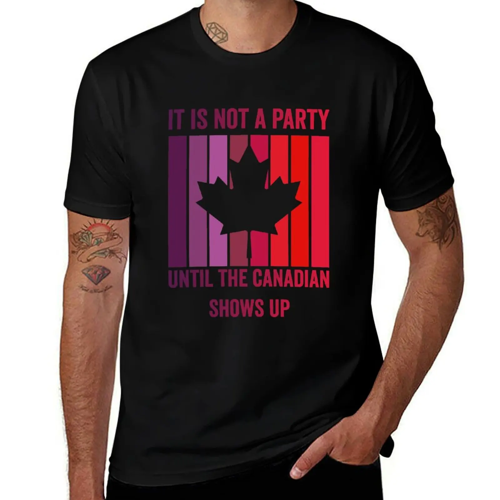 It Is Not a Party Until The Canadian Shows Up T-Shirt Work Utility Short Sleeve Shirt T-Shirt