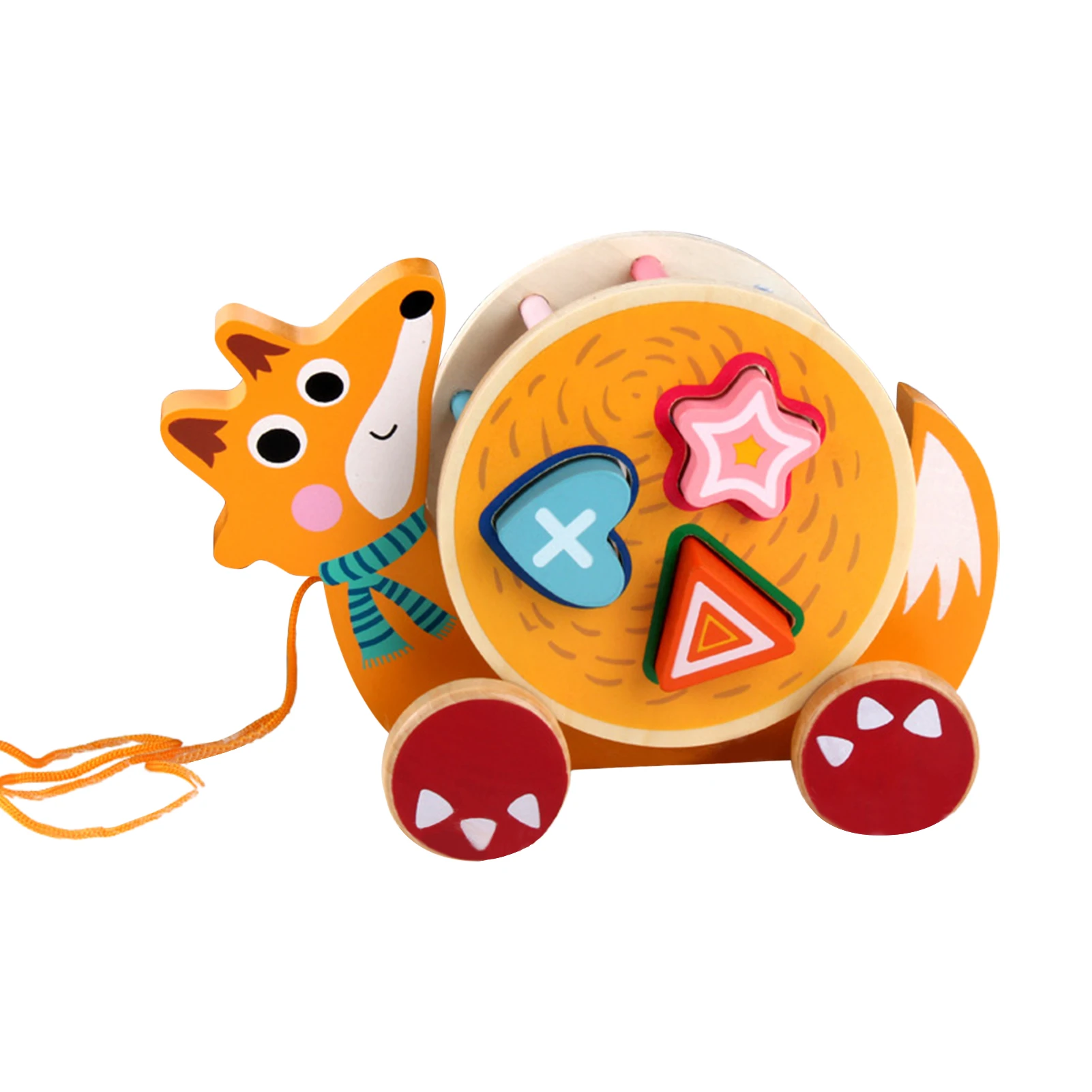 

Pull Along Walking Toys Wooden Pull Foxes Toy For Baby Toddler Montessori Pushs And Pull Animals Toys Animal Shape Toy With