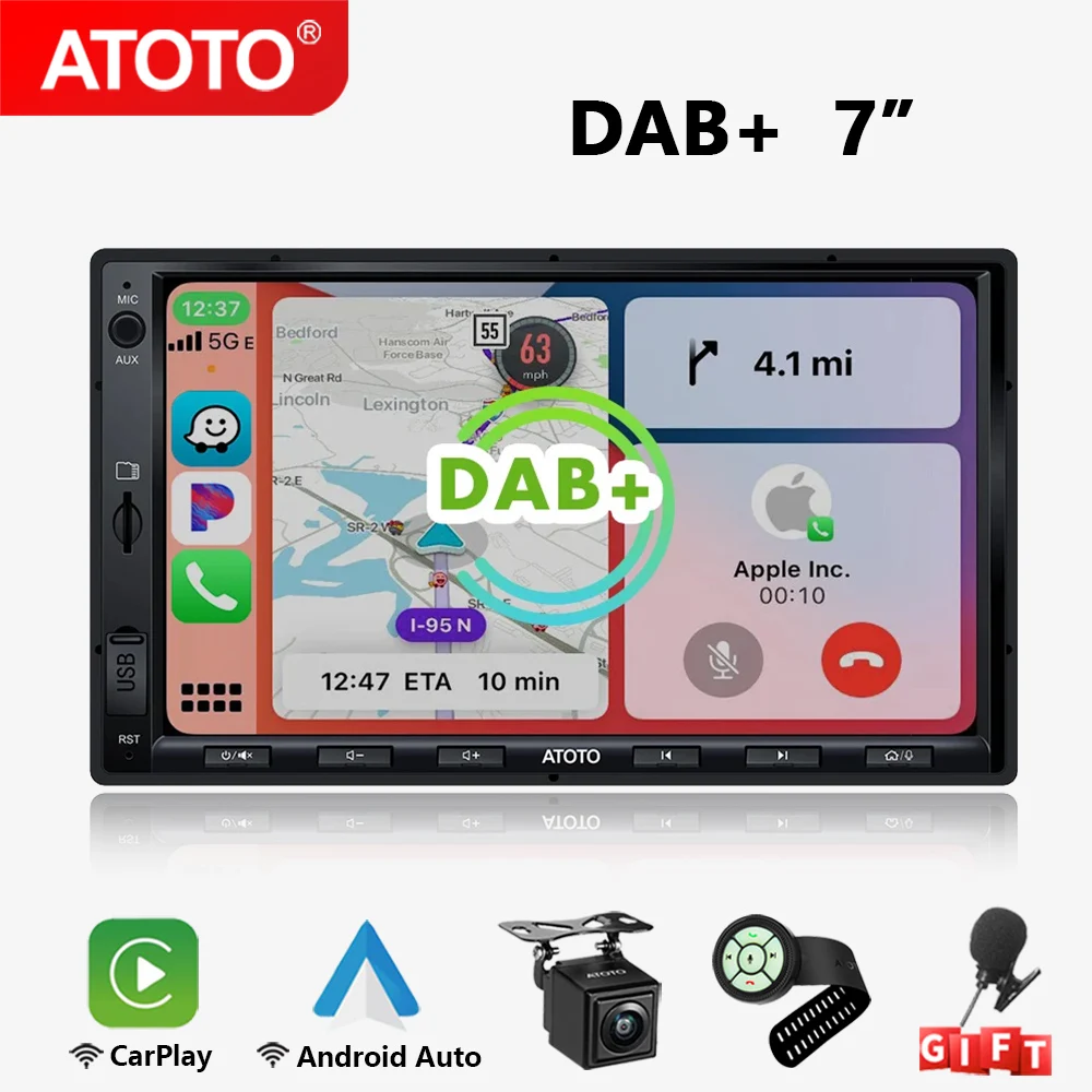 ATOTO F7 XE 7 Inch Car Radio Player 2 DIN Wireless CarPlay Android Auto Bluetooth Universal Car Stereo Touch Screen SiriusXM DAB