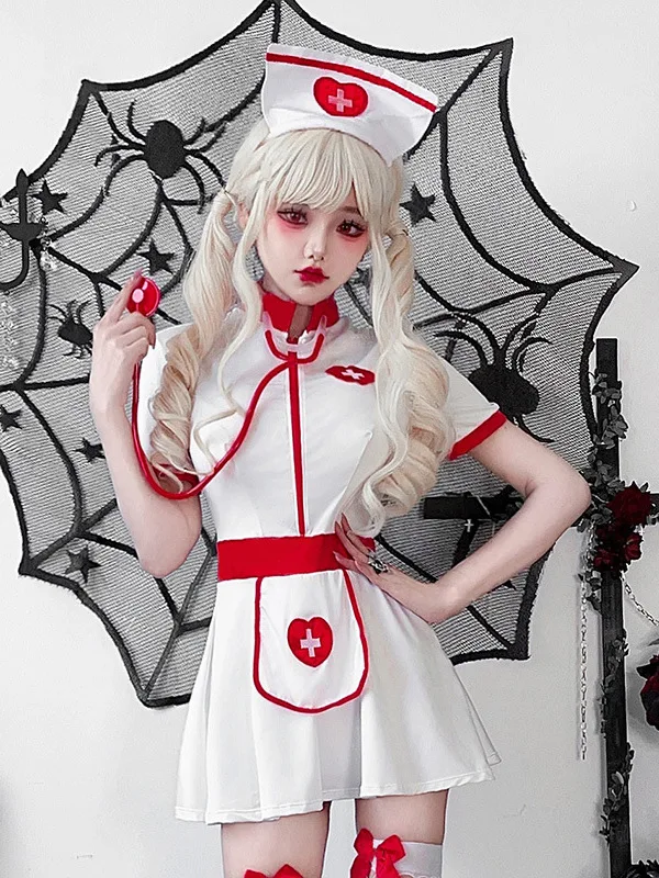 

Sexy Nurse Uniform Halloween Costume Attractive Doctor Outfit Women's Fashionable Traditional Chinese Stage Costume