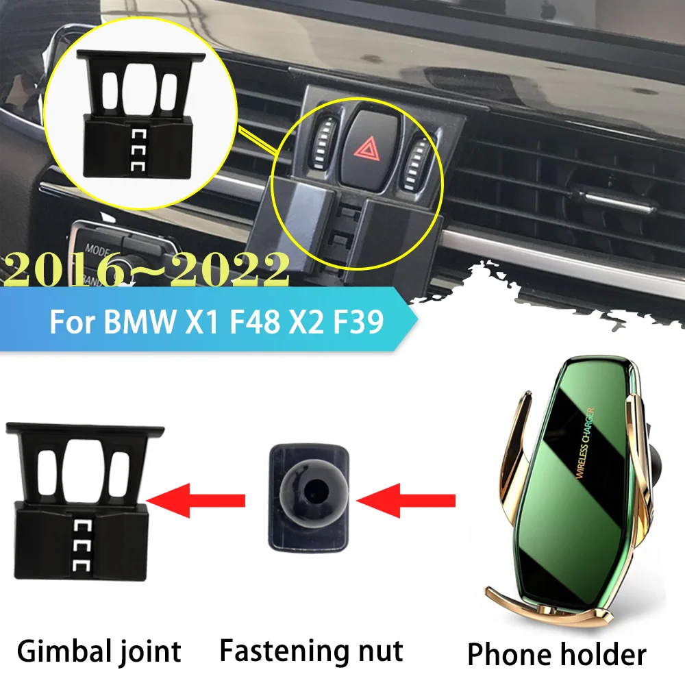 

30W Car Phone Holder for BMW X1 F48 X2 F39 2016~2022 2017 2018 GPS Air Vent Clip Stand Support Wireless Fast Charging Accessorie