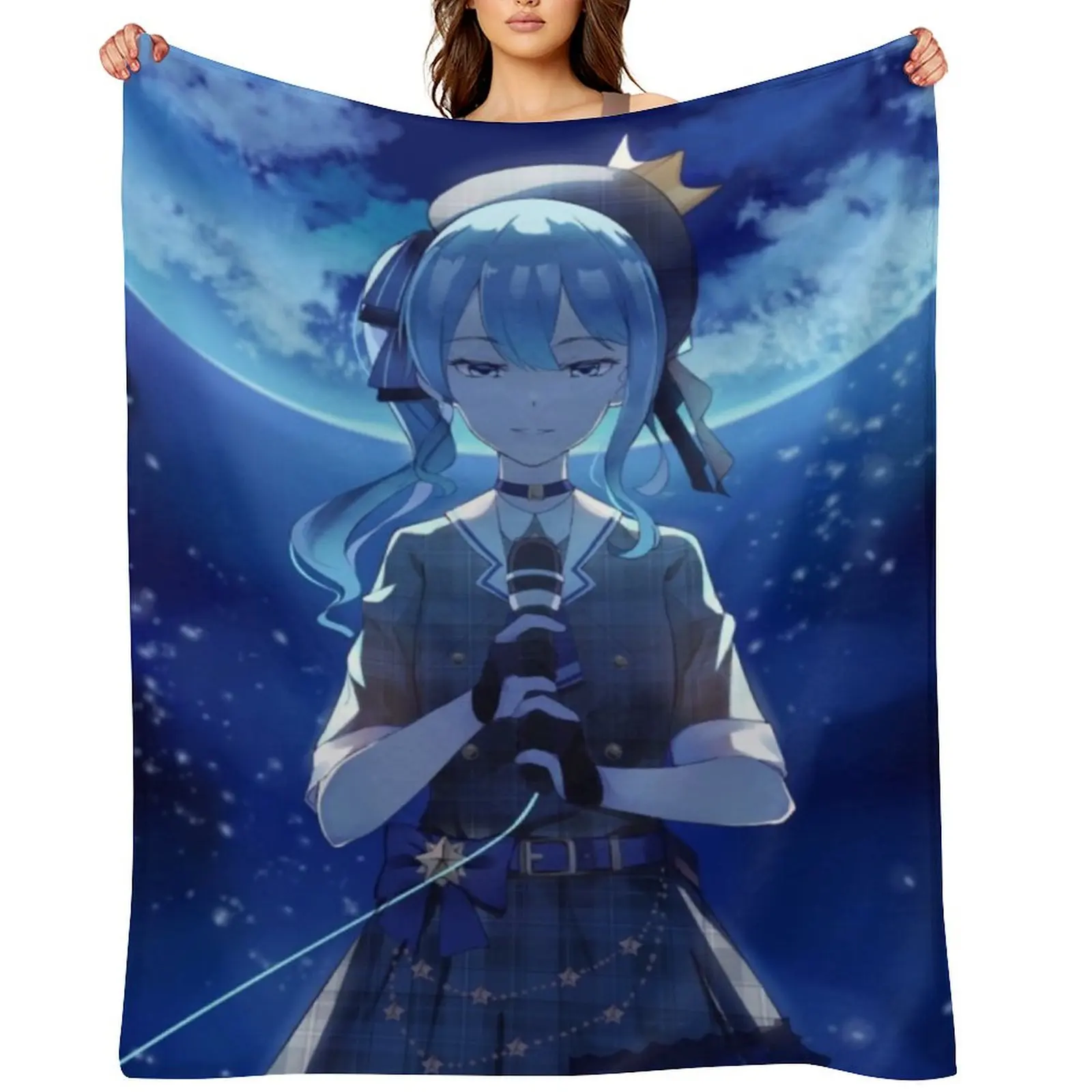 

Hoshimachi Suisei Throw Blanket Fashion Sofas Blankets For Bed Camping Sofa Throw Blankets