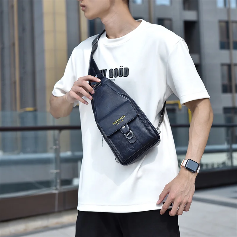 2024 Men's Chest Bag High-end Crossbody Bag Men's Waterproof Backpack Outdoor Portable Crossbody Chest Bag Shoulder Bag