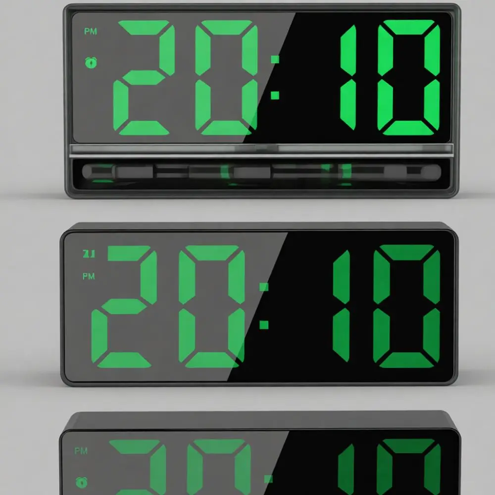 Modern Digital LED Alarm Clock Minimalist Electronic Desk Timepiece With Temperature And Date Display For Home Office Study Room