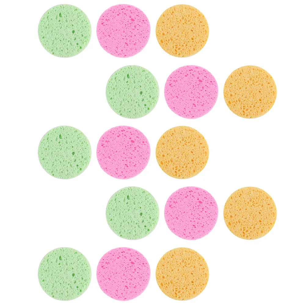 15Pcs Makeup Rounded Comfortable Cosmetics Puff Face Cleaning Puff Face Washing Pad Tool Makeup Pad