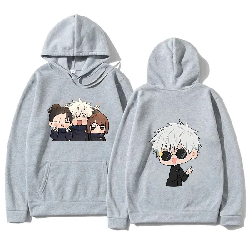 2024 Autumn Men Anime Jujutsu Kaisen Print Hoodie New Long Casual Oversized Pullover Sweatshirt Fashion Tops Unisex Clothing