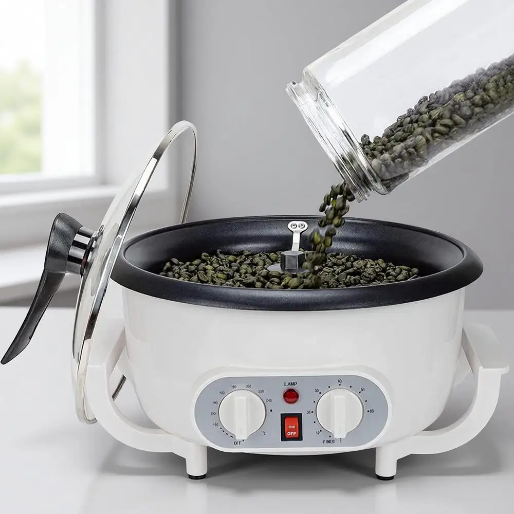 

Кофемашина для обжарки кофе с таймером, 110 В, для домашнего использования — идеальна для начинающих