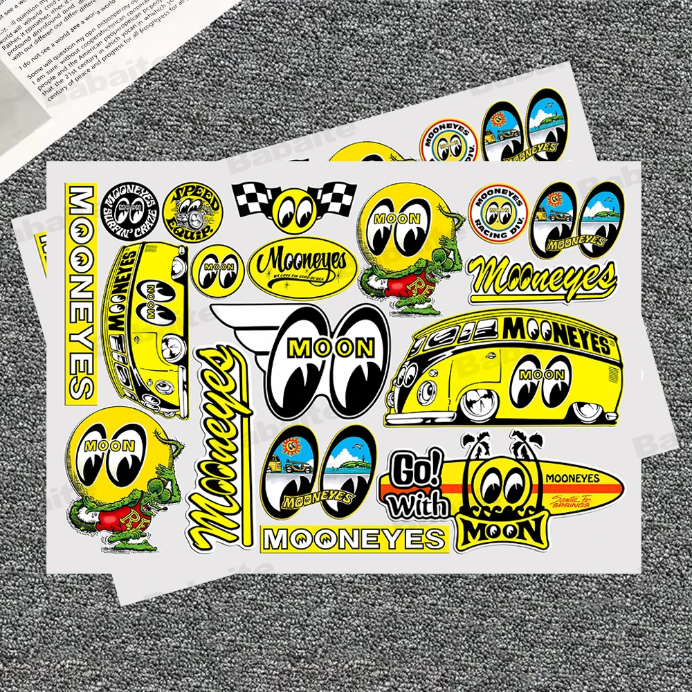 

M-MOONEYES Stickers Moto Sticker Auto Body Bumper Windows Motorcycle Laptop Walls Vinyl Film Decal Car Tuning Accessories