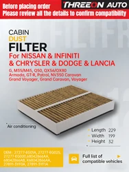 WESTGUARD MK2060 Cabin Filter For INFINITI EX FX G25 Q60(CV36 HV36) QX50(J50) QX70(S51) QX80(Y62) B7277-1CA1B B72771CA1A