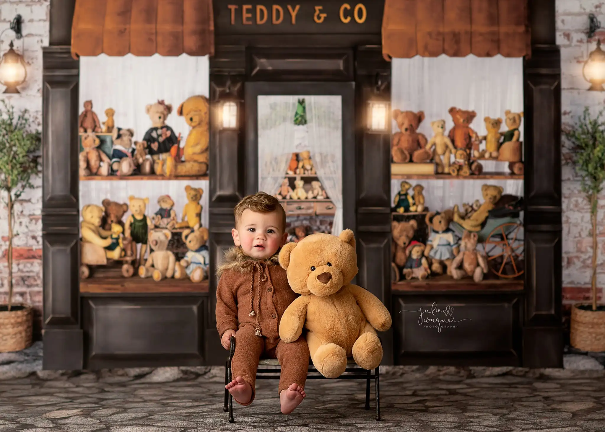 Downtown Shop Backdrops Kids Baby Birthday Cake Smash Photography Child Photocall Backgrounds