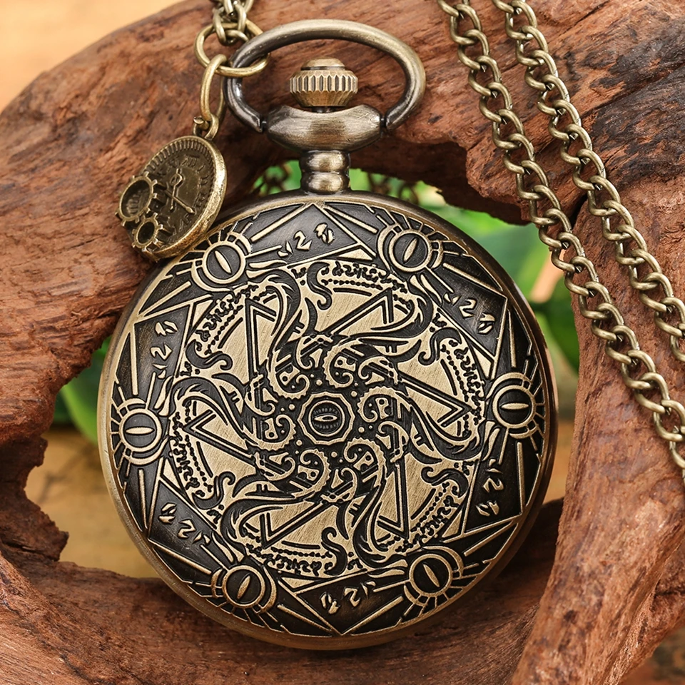 Kreis Getriebe Analog Design Quarz Taschenuhr Steampunk Arabischen Ziffer Halskette Pullover Kette Anhänger Uhr mit Getriebe Zubehör