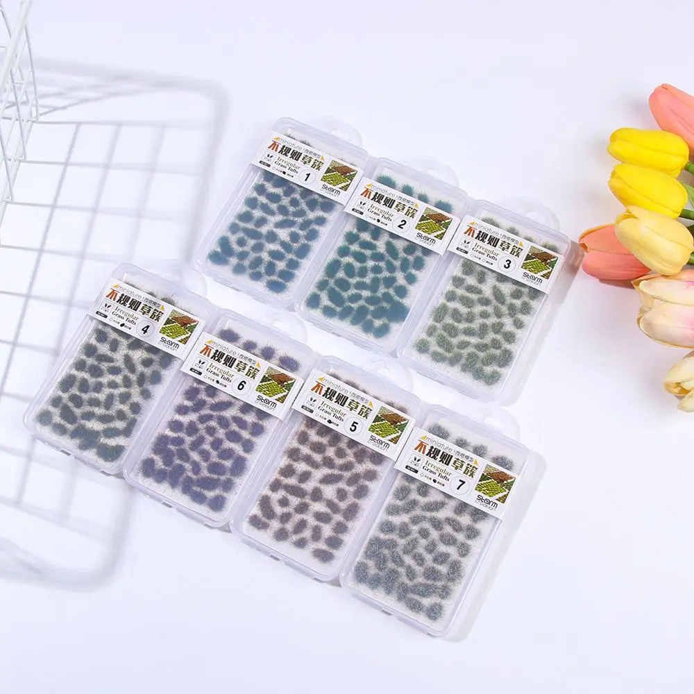 Miniature Plant DIY Accessories Artificial Flower Cluster Simulation Wargame Scenery Sand Table Layout Irregular Grass Tufts