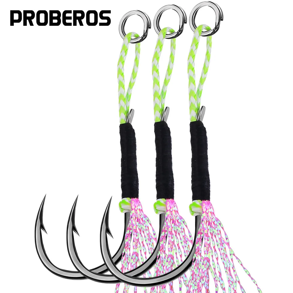 PROBEROS 10Pcs/lot Tie Bright Wire iron Hook 11-18# Lure High Carbon Steel Barbed Fishhook Fishing Gear Accessories