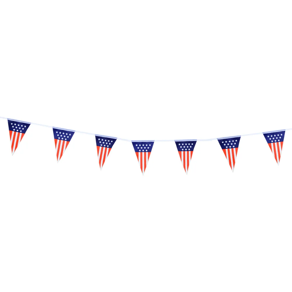

5M National Flag Banner Polyester Patriotic Decor Waterproof Party Supplies USA Flag Garland Home Decor Independence Day