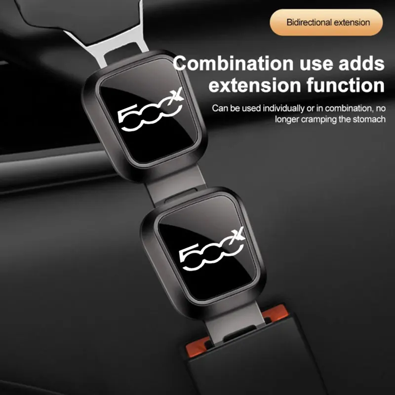 Car Seat Belt Extension Plug Metal Seat Belt Clip Adjustable Extender For 500 500C 500e 500L 500X 595 695 PUNTO Auto Accessories