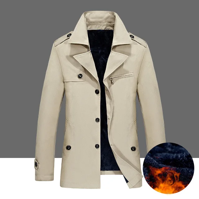 Autumn and Winter Trench Men's X-Long Jackets Casual Long Coat Men's Winter Plus Velvet Fashion Windbreaker 8XL