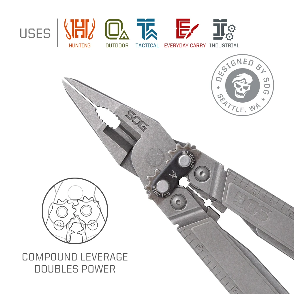 SOG 21 In 1 POWERACCESS ASSIST MT Professional Multitool Folding Pliers with Knife Pocket EDC Multifunctional Hand tools-PA3001