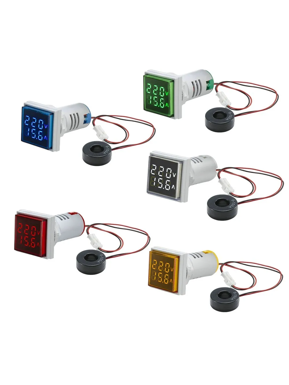 Voltmètre numérique LED carré AC 50-500V 0-100A, ampèremètre 110V 220V, compteur de courant de tension, voltmètre de voiture, testeur d'ampli, détecteur