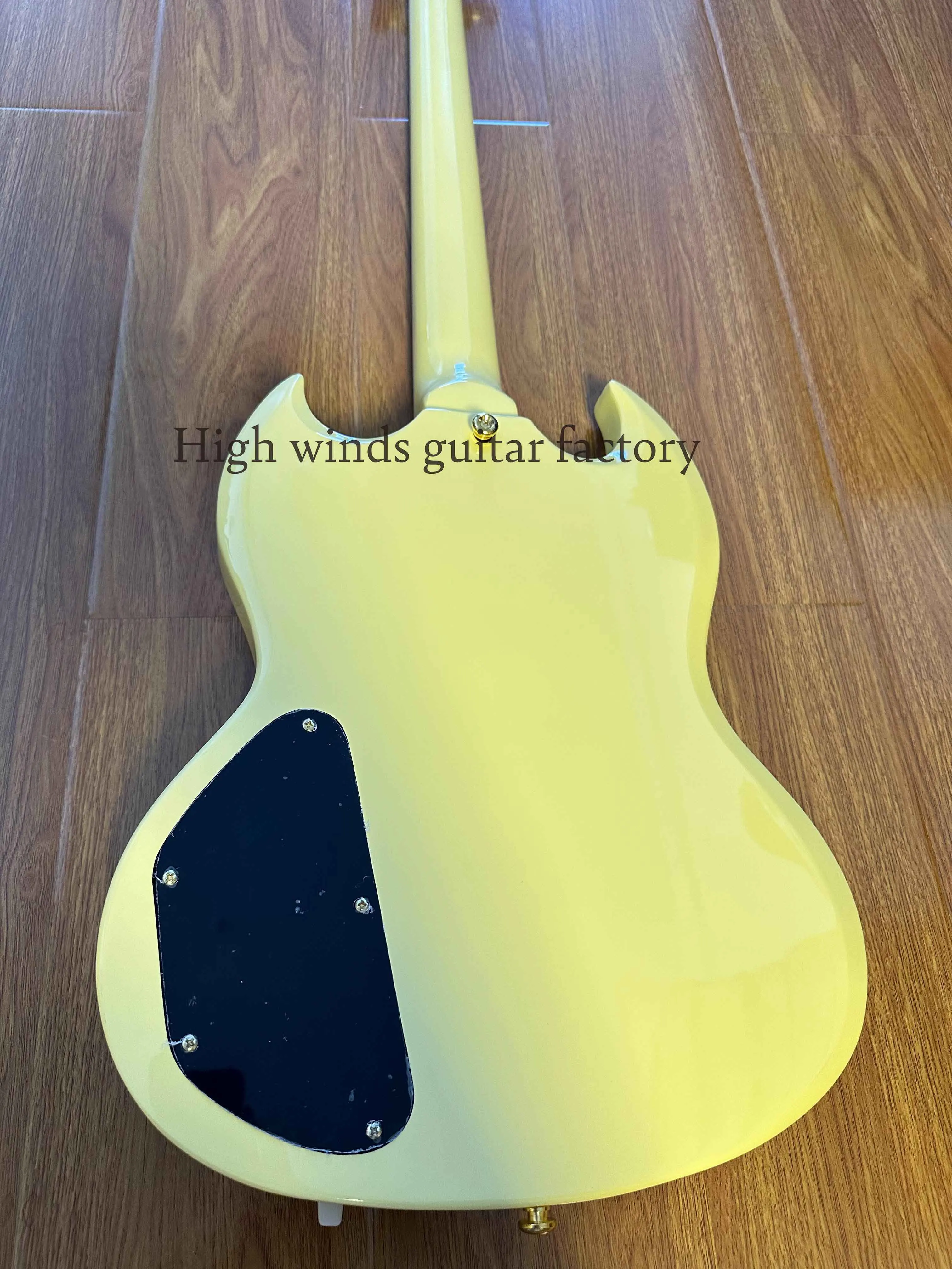 Custom Yellow SG Electric Guitar Bigsby Gold Hardware FR Bridge 3H Pickup free shipping