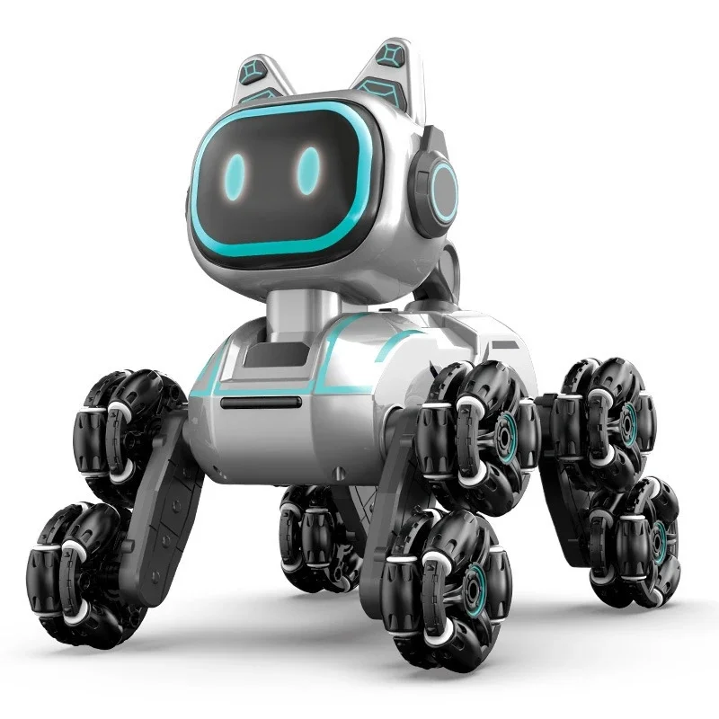 Voiture de cascade RC intelligente à 8 roues, Robot chien, avec contrôle des gestes, musique LED, télécommande, jouet pour enfants et adultes, jeu intérieur et extérieur