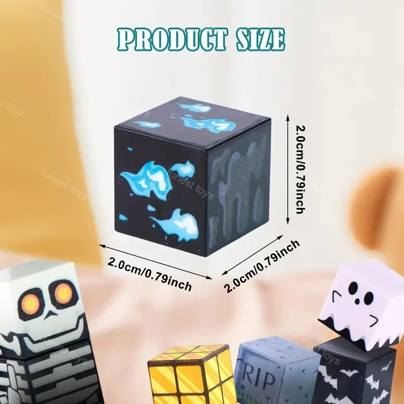 100 قطعة مجموعة كتل مغناطيسية ألعاب بناء للأطفال مشهد الهالوين نموذج عالمي مغناطيسي لمكعبات مونتيسوري الحسية هدايا للأطفال الصغار