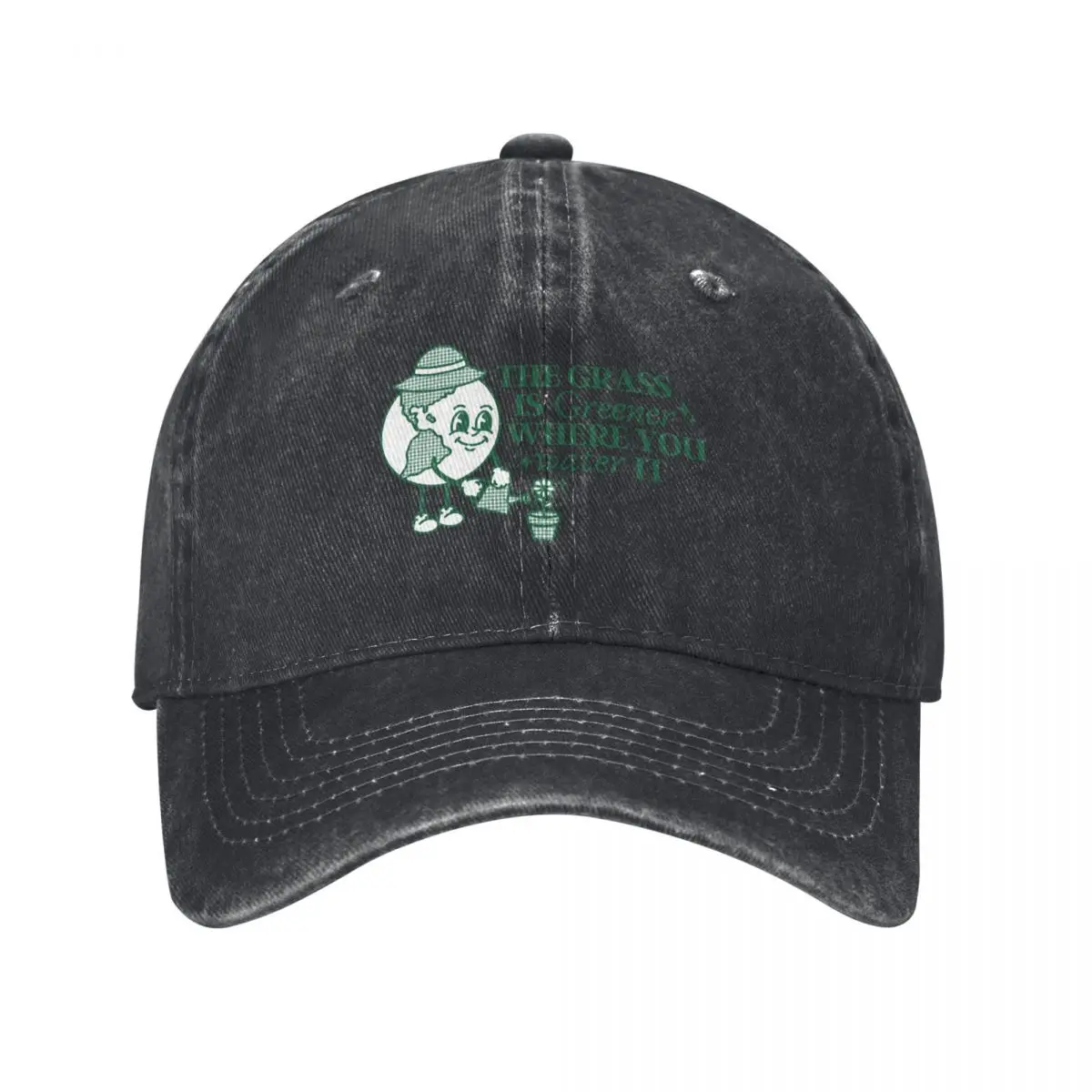 The Grass Is Greener Where You Water It Earth Baseball Cap tea Hat dad hat Mens Caps Women's