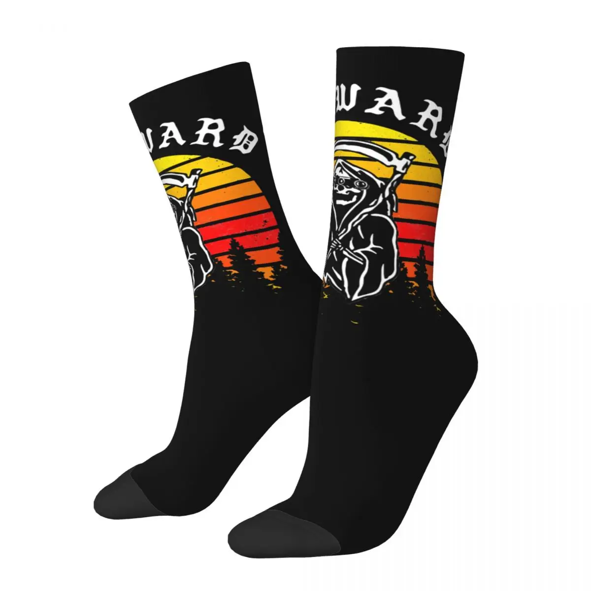 Colorful Forward Observations Group FOG Football Socks Skull Polyester Long Socks for Unisex