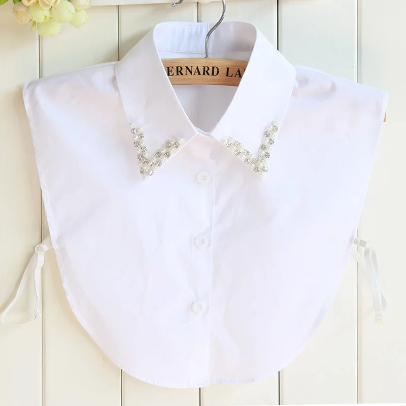 

Women's Fake Collar Tie Solid White Lapel Necklace Decoration Detachable Collar Female Shirt Collar Blouse False Collar