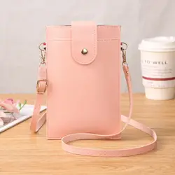 Square Vertical Shoulder Phone Bag PVC Shoulder Cell Phone Purse INS Vertical Student Crossbody Bag Mobile Phone Carry