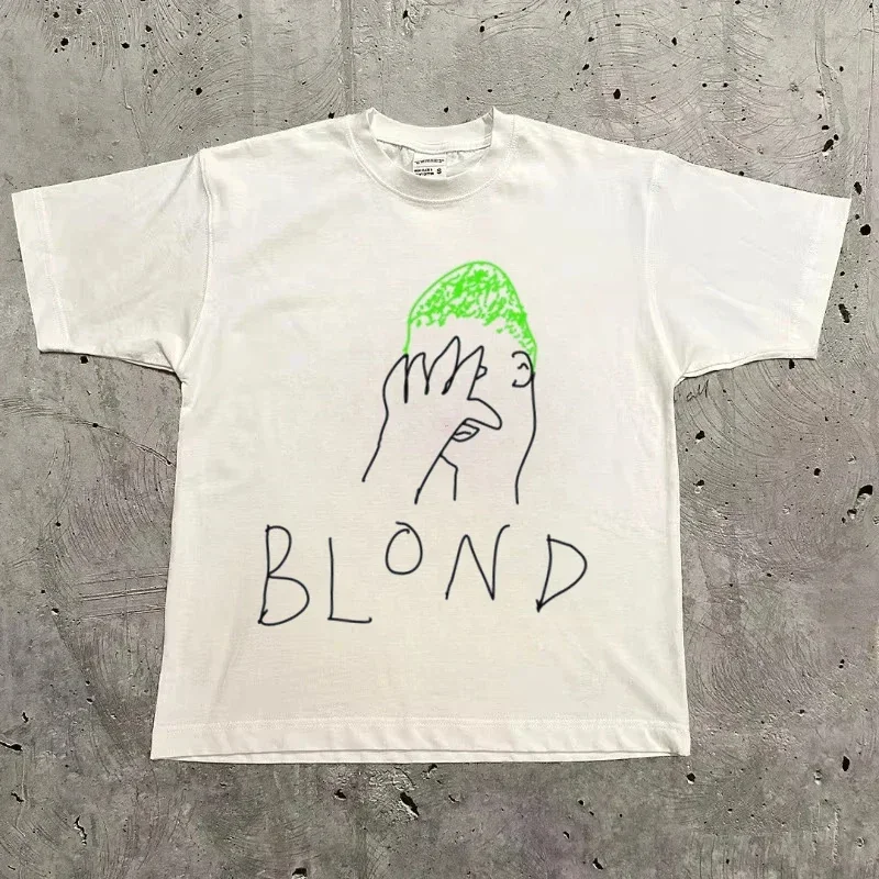 Rapper frank retro gráfico t camisa masculina hip hop oceano álbum roupas camisetas y2k unisex loira moda oversized algodão camiseta