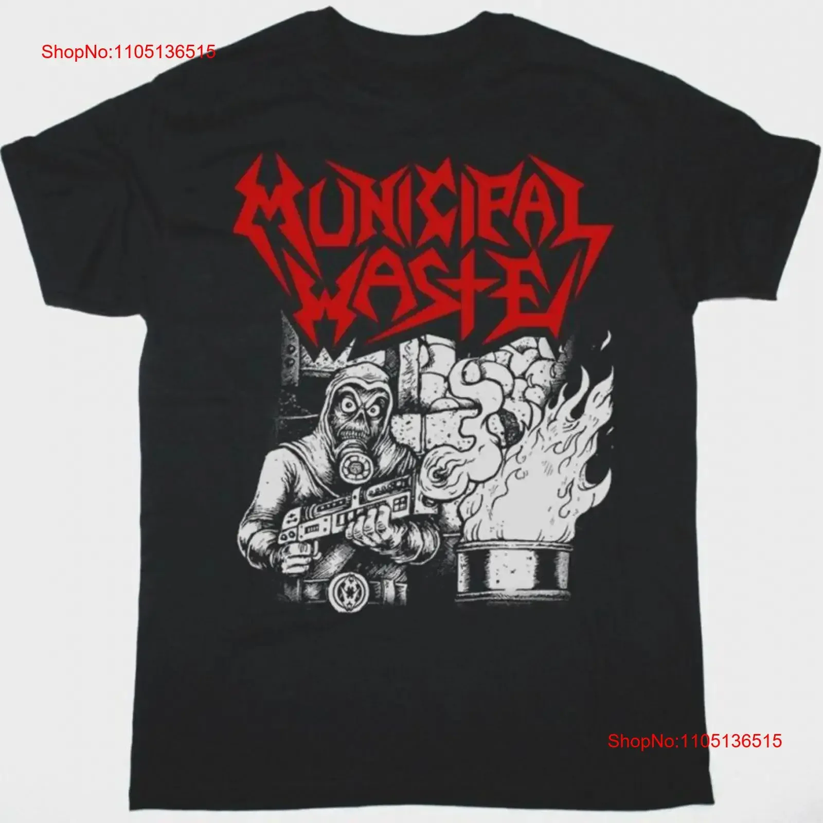 Vtg MUNICIPAL WASTE EM ALL Cotton Black Size T Shirt TU364 vintage Washed Breathable Stylish Comfortable homme Stretched Casual
