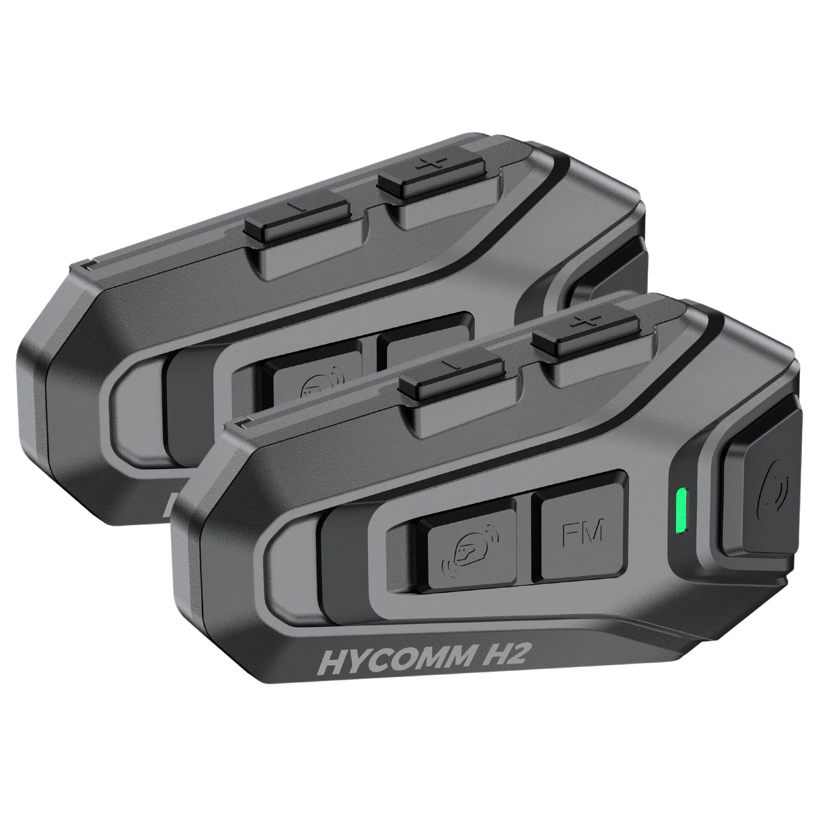 

HYCOMM H2 Motorcycle Bluetooth Headset, 2-Way Helmet Intercom with One-Click Pairing, 35H Battery & IP67 Waterproof, DSP CVC Noise Canceling Speakers, Voice Assistant, FM Radio