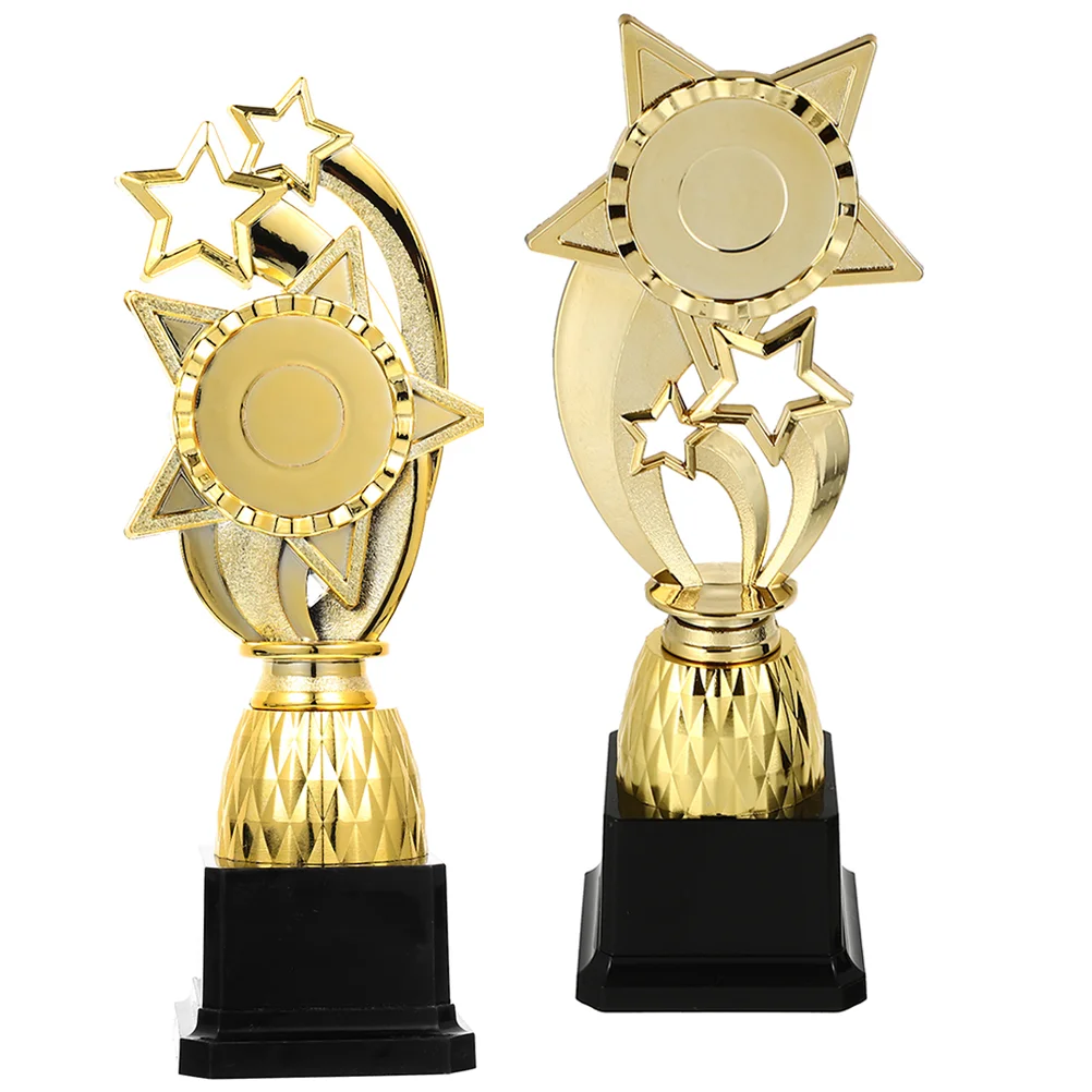 

2 Pcs Pentagram Trophy Competition Kindergarten Party Cup Decor Winner Award Celebration Children Mini