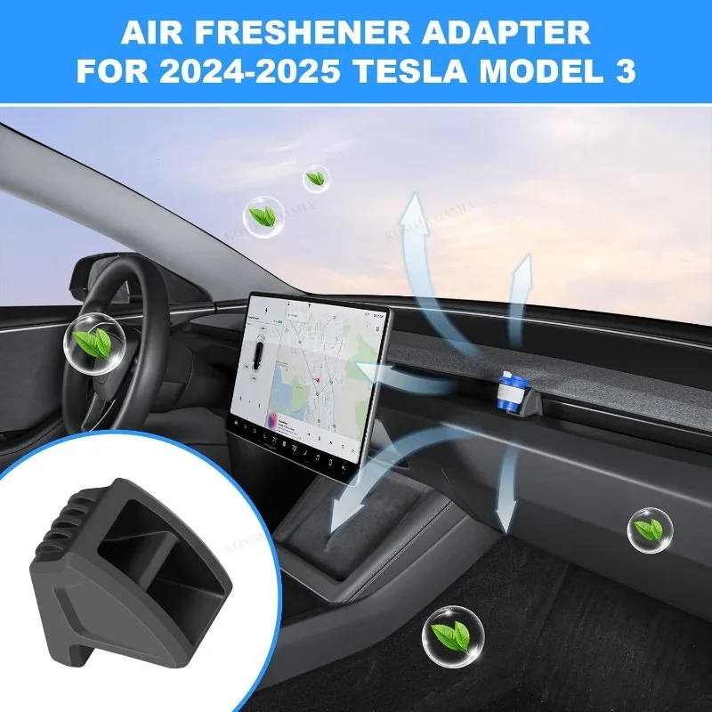 Car For 2025-2026 Tesla Model Y Juniper Launch Series 2024-2026 Model 3 Highland Air Vent Stand Air Freshener Adapter 1/2Pcs