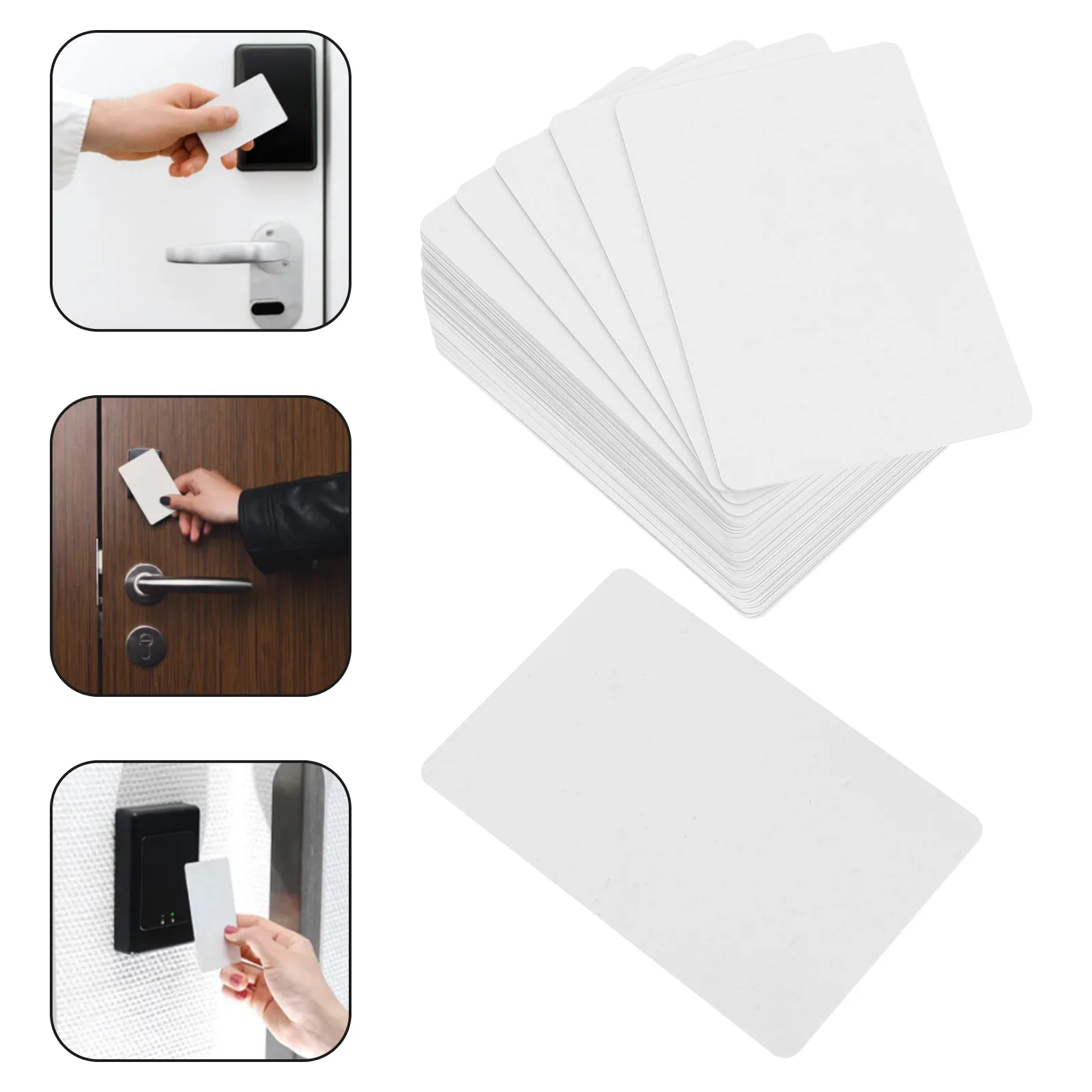 Cartes blanches en PVC, 50 pièces, cartes unies imprimables sur Double face, jeu d'affaires, Jet d'encre en plastique vierge