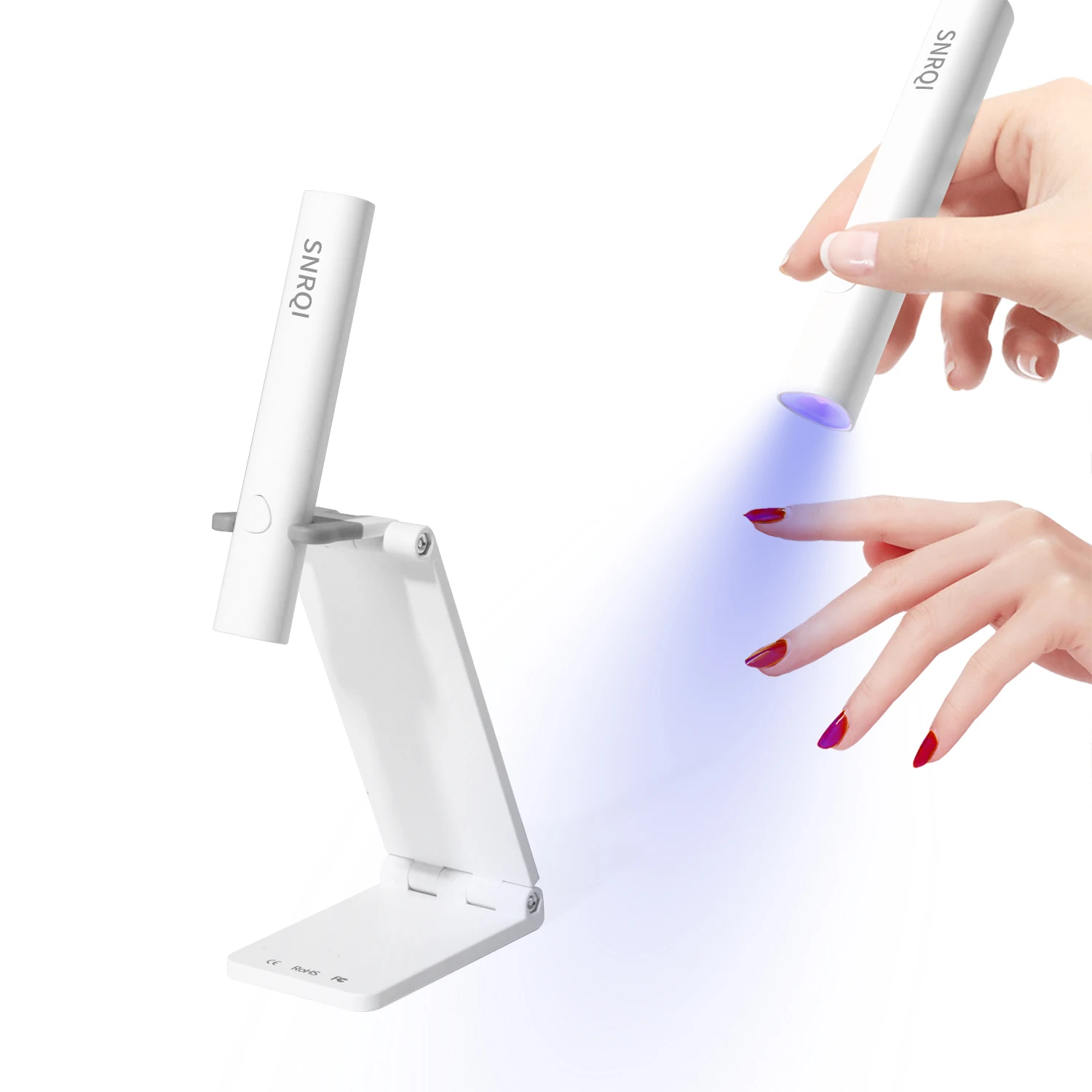 

Mini UV LED Nail Lamp Professional UV LED Nail Lamp Handheld with Stand Portable Rechargeable Nail Dryer for Fast Drying