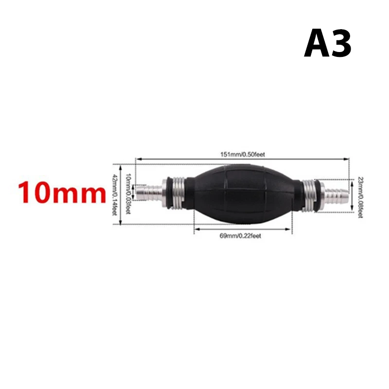 6mm/8mm/10mm/12mm Hand Brandstofpomp Lijn Rubber Aluminium Hand primer Lamp diesel olie overdracht benzine voor Auto Boot Marine Buitenboordmotor