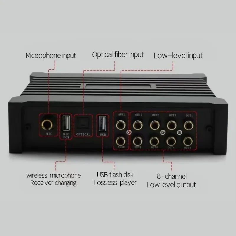 Wireless HiFi Car DSP Amplifier Vehicle Audio Sounding Quality Equalizer Car DSP amplifier Digital Music Sound Signal Processor