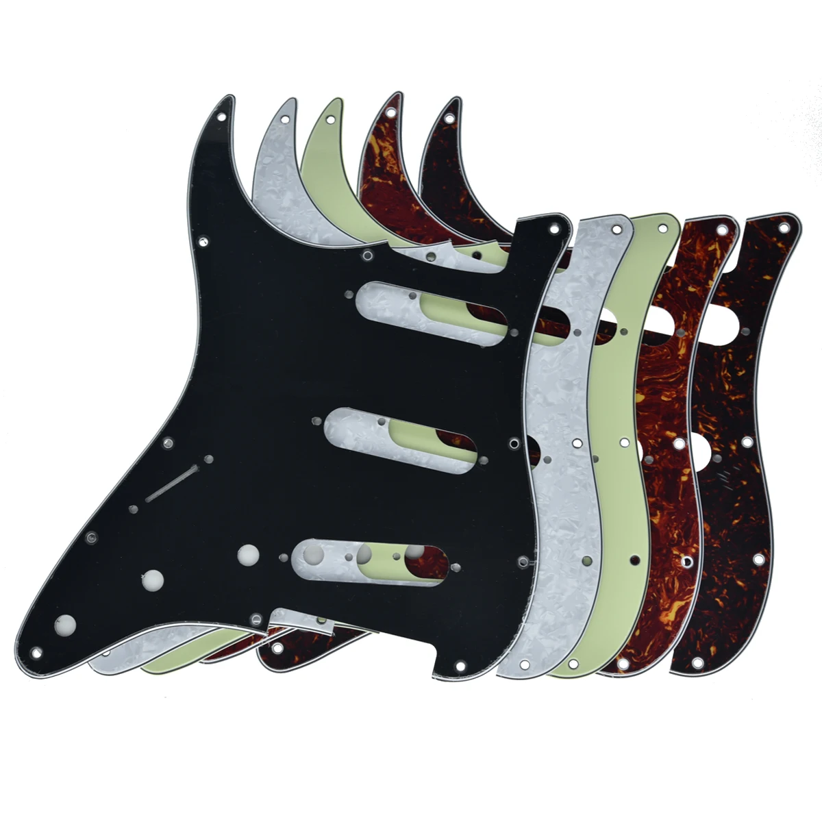 KAISH Lefty ST Strat SSS Pickguard Left Handed Tremolo Backplate Trem Cover Set for American Stratocaster