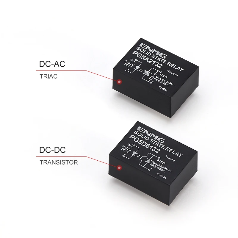 ENMG Small SSRPCB Circuit Board Solid State Relay  60VDC 240VDC 480VDC PG5D6132 3~32V Wide Voltage DC Control DC/AC Normall open