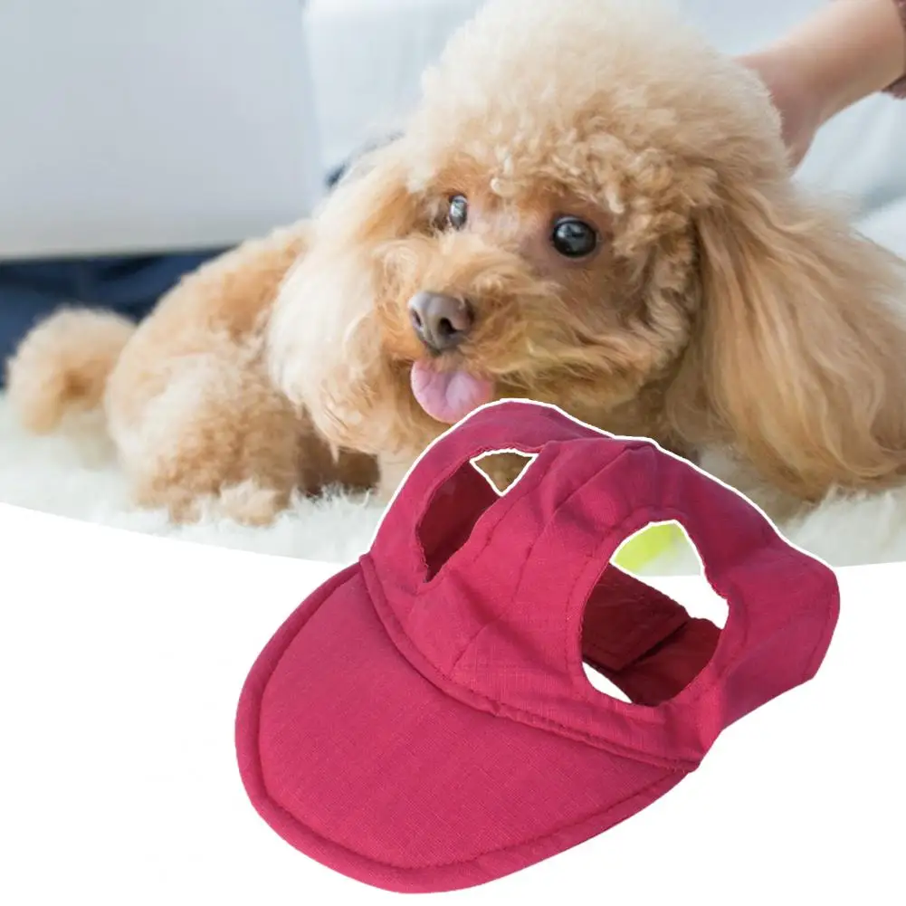 Pet Headwear  Sticker Closure   Pet Hat Outdoor Kitty Puppy Sun Visor Hat with Ear Holes