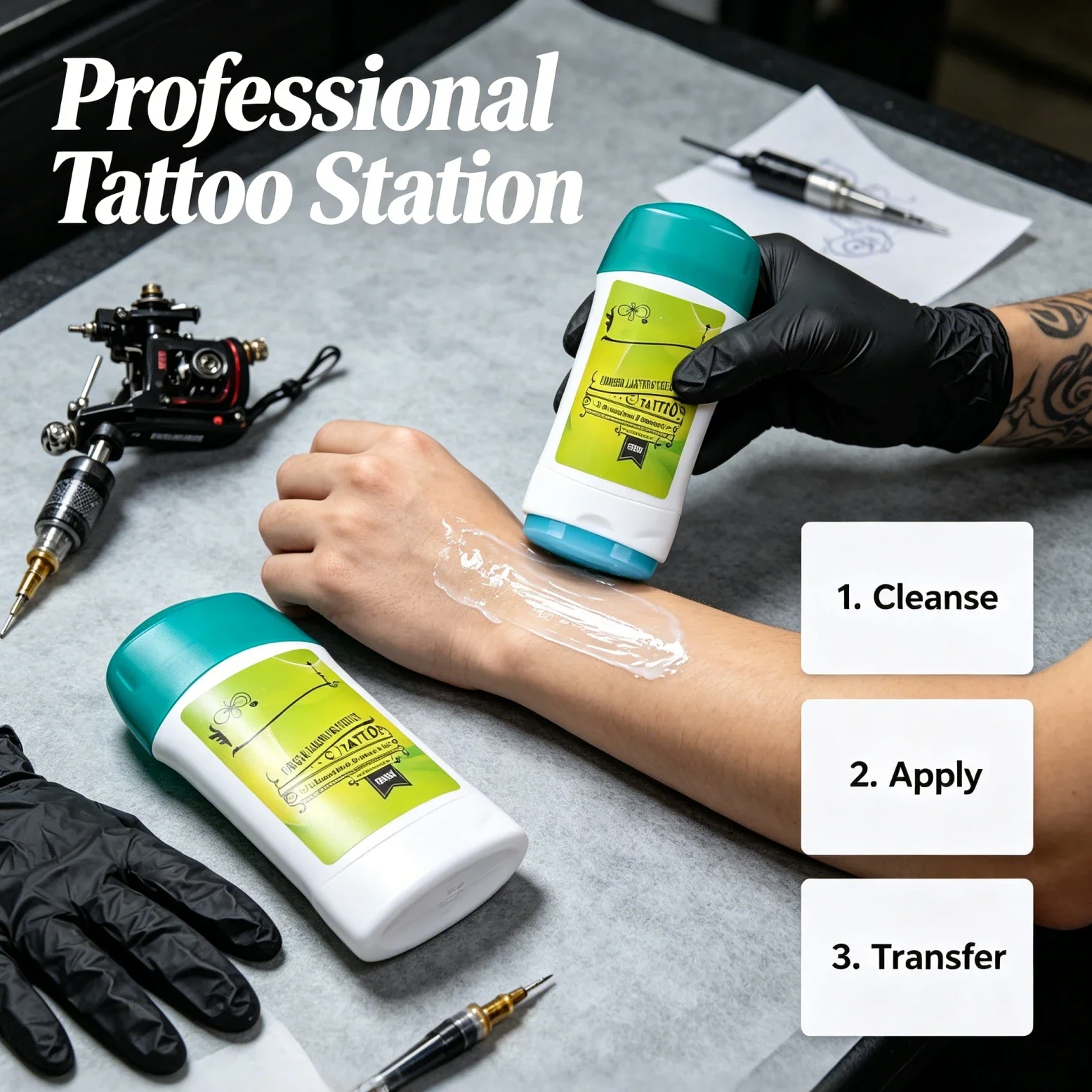 Tattoo Transfer Paste Tattoo Stencil Skin Transfer Cream Speed Stick Transfer Gel for Tattoo Tranfer Paper Machine Tattoo Supply
