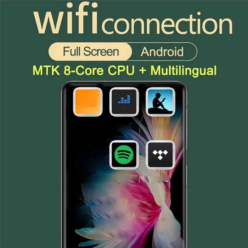 مشغل موسيقى HFES WIFI MP3 MP4 شاشة لمس 4 بوصة بلوتوث لنظام Android 8.1 مع مكبر صوت، FM، الكتاب الإلكتروني، مسجل، فيديو Du